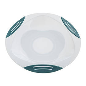 Тарілка на присосці Akuku A0524, білий-бірюзовий