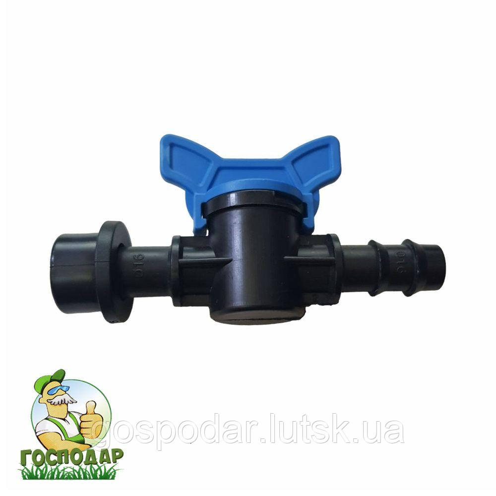 Кран під ущільнювальну гумку для крапельної трубки d 16мм Україна | 72-862, фото 1