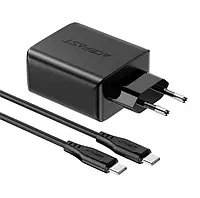 Сетевое зарядное устройство Acefast A13 адаптер 2xUSB-C + USB-A 65w + кабель USB-C to USB-C