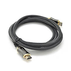 Кабель VEGGIEG HX-2 HDMI-HDMI 2K*4K, 2.0m, v2,0, OD-7.0mm, круглий, обплетення, Black, конектор Black-Gold,