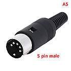 DIN штекер розбірний кабельний 5 контактів тато
