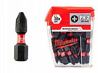 Биты Milwaukee PH2 SHOCKWAVE 25мм, 25 шт.