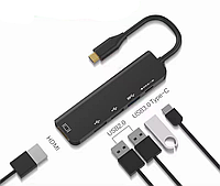 USB-хаб XoKo AC-405 Type-C до HDMI+USB 3.0+USB 2.0+Type-C USB (XK-AC-405)