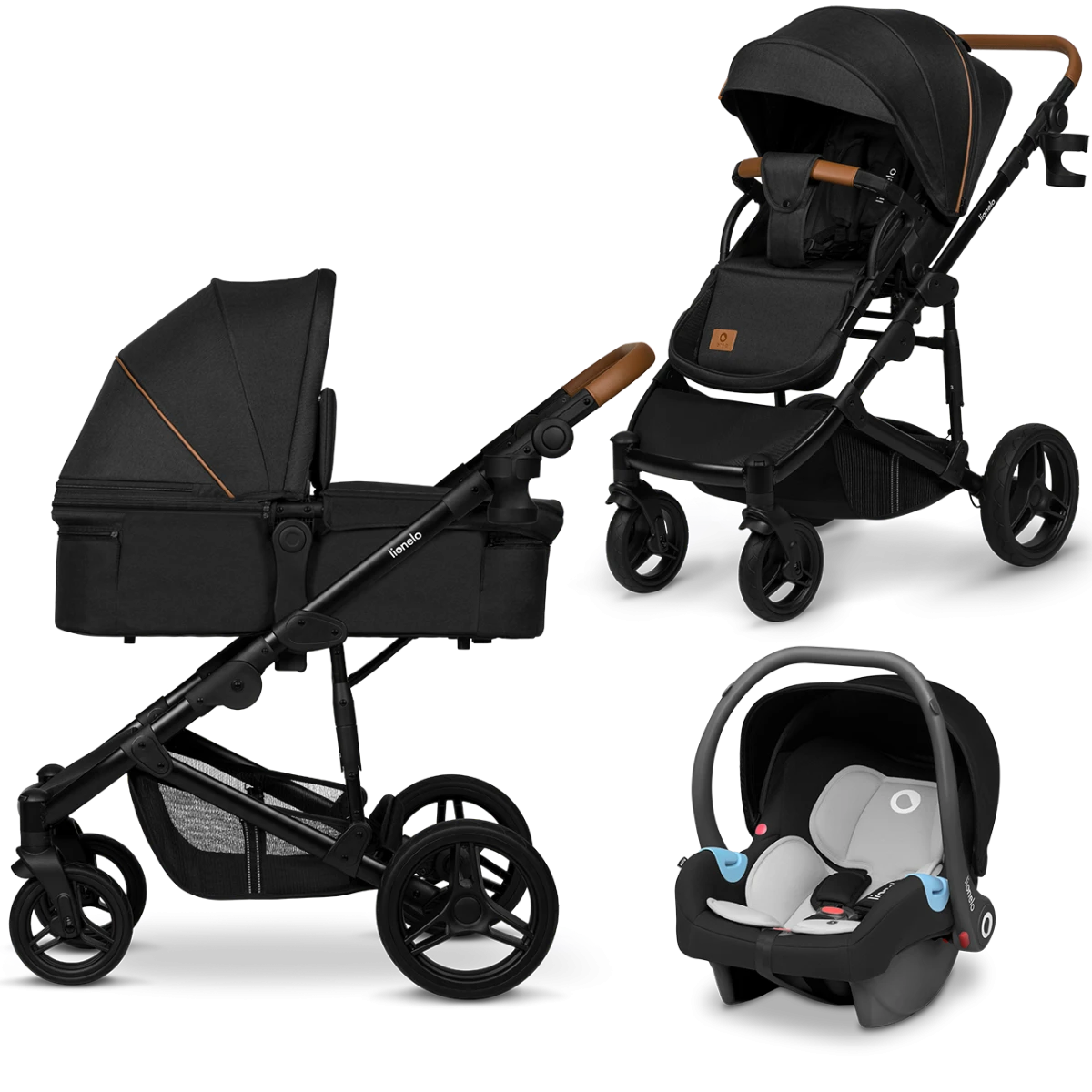 Універсальна коляска 3 в 1 Lionelo MARI TOUR BLACK ONYX