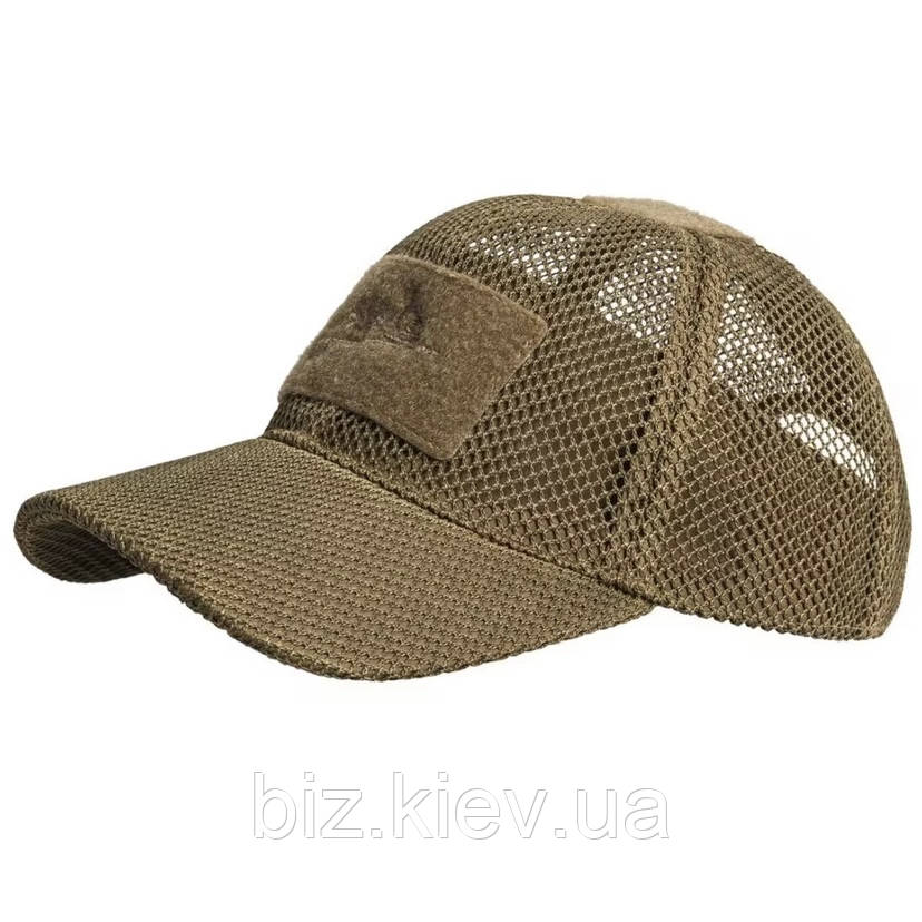 Бейсболка сітчаста Helikon Coyote з панеллю липучкою velcro кепка