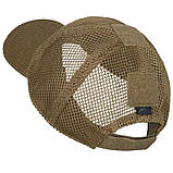 Бейсболка сітчаста Helikon Coyote з панеллю липучкою velcro кепка, фото 3