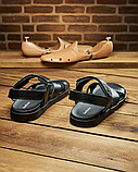 Сандалі Чоловічі Натуральна Шкіра Чорні, фото 2