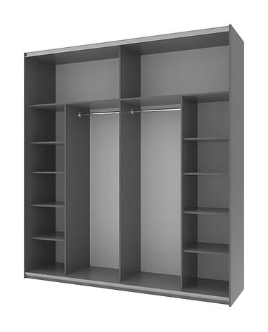Шафа купе Doros G-Caiser Антрацит / Білий 2 ДСП / 3 частини 220х60х240 (42001012), фото 3