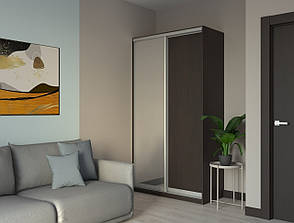 Шафа купе Сіті Лайт Doros Венге 1 ДСП / 1 Дзеркало 120х60х225 (240042), фото 4