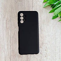 Чехол Silicone case Full для Samsung A13 SM-A135 с закрытым низом микрофиброй силикон чёрный