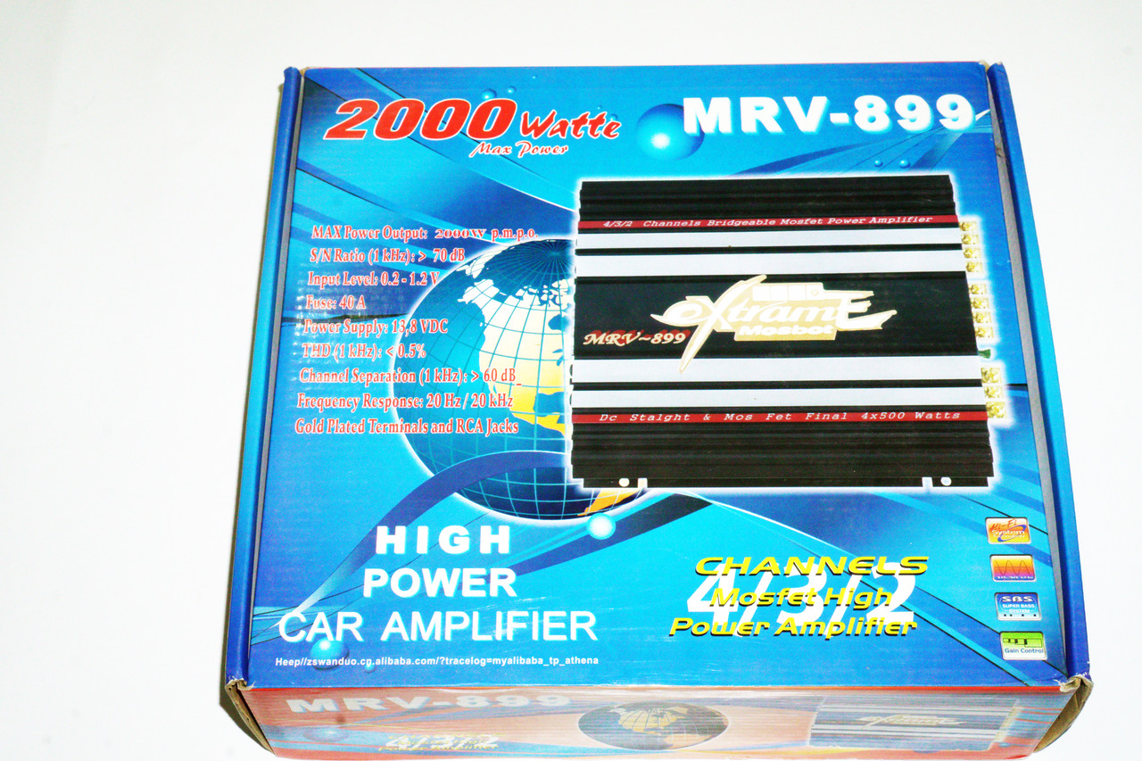 Автомобільний підсилювач звуку MRV-899 4х канальний