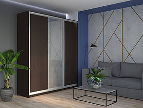 Шафа купе Сіті 24 Doros Венге 2 ДСП / 1 Дзеркало 208х60х240 (220018), фото 4