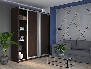 Шафа купе Сіті 24 Doros Венге 2 ДСП / 1 Дзеркало 208х60х240 (220018), фото 5