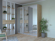 Шафа купе Doros Сіті 24 Дуб Cонома 3 Дзеркала 208х60х240 (42002077), фото 4