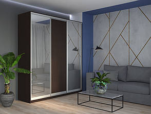 Шафа купе Сіті 24 Doros Венге 1 ДСП / 2 Дзеркала 208х60х240 (220021), фото 4