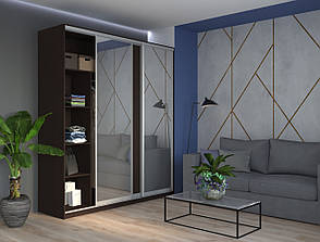 Шафа купе Сіті 24 Doros Венге 1 ДСП / 2 Дзеркала 208х60х240 (220021), фото 5