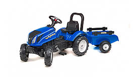 Дитячий трактор на педалях з причепом Falk 3080AB NEW HOLLAND (колір-синій)