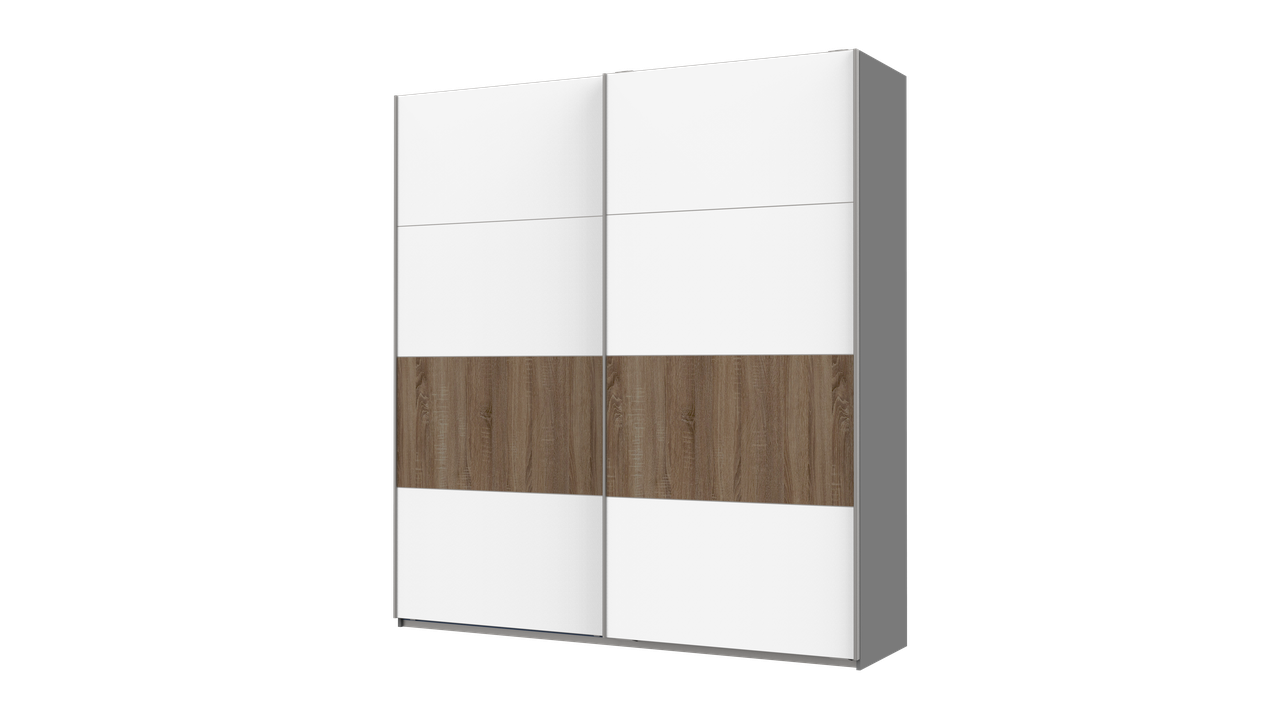 Шафа купе G-Caiser Doros Антрацит / Білий вставка Трюфель 2 ДСП 220х60х240 (42001011)