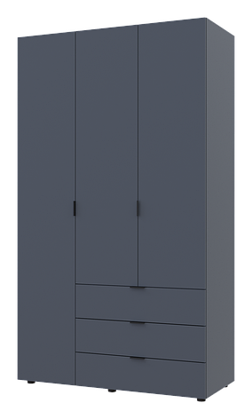 Шафа для одягу Гелар Doros Графіт 3 ДСП 116,2х49,5х203,4 (42001021), фото 1