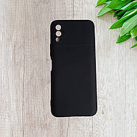 Чехол Silicone case Full для Tecno Spark 8p (KG7n) с закрытым низом микрофиброй силикон чёрный