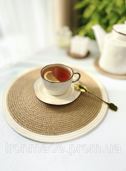 Купить Сервировочная салфетка плейсмат под тарелку подставка из джута и ...
