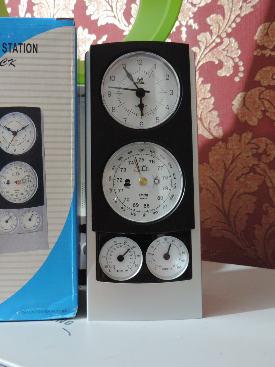 Метеостанція домашня настільна "Pearl" (Перлина). Годинник із будильником, барометр, термометр і гігрометр.