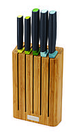 Ножи с бамбуковой подставкой Joseph Joseph Elevate 5 шт разноцветные (10300)