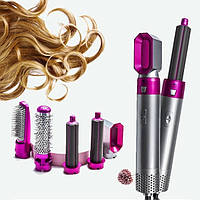 Багатофункціональна 5в1 фен щітка брашинг Hot Air Styler мультистайлер для укладання завивання та випрямлення волосся