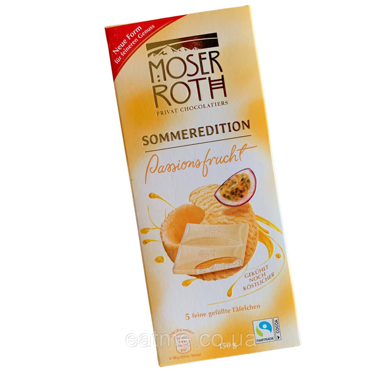 Moser Roth Літня лімітована серія Білий шоколад з маракуєю 150g, фото 1