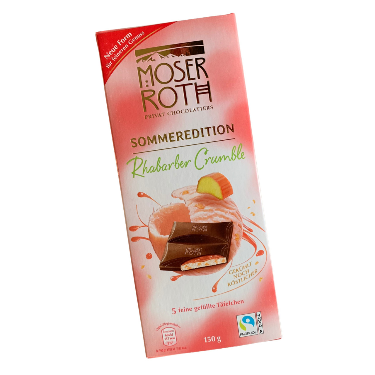 Moser Roth Літня лімітована серія Молочний шоколад з ревенем 150g, фото 1