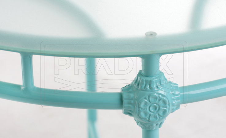 Мебель Pradex Verona комплект для кафе - круглый столик+четыре стульчика бирюзового цвета - фото 7 - id-p1855103543