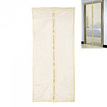 Антимоскітна сітка-штора на двері 100х210 см на магнітах Бежева, фото 2