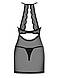 Прозора сорочка з відкритими грудьми Obsessive Pearlove chemise & thong black S/M, трусики  18+, фото 5