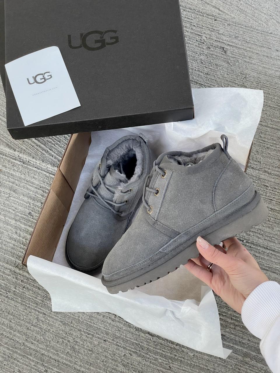 UGG Neumel Suede Boots Dark Fawn Gray 3236