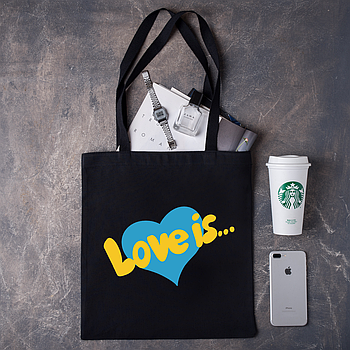 Шопер,Еко - сумка "Love is…"
