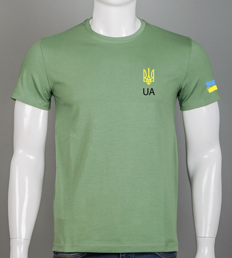 Футболка чоловіча Тризуб UA Оливковий 2306м, M (1шт), фото 1