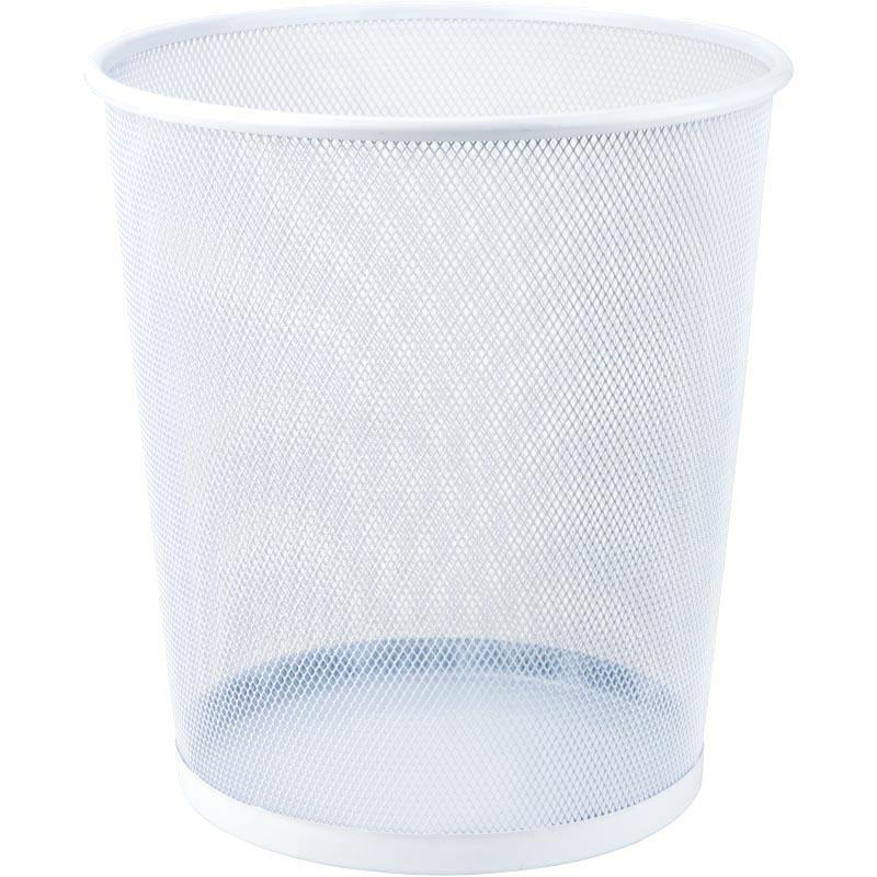 Кошик для паперу металевий офісний 12 л сітка 26 х 22 х 28 білий Axent 2119, фото 1