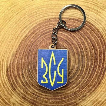 "Герб / ЗСУ " брелок дерев'яний двосторонній з уф-друком
