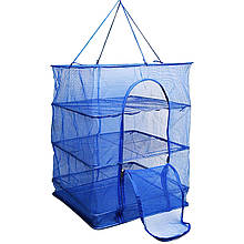 Складна багатоярусна сушарка для сушки риби, ягід, грибів, зелені 3 яруси 35х35х75 см