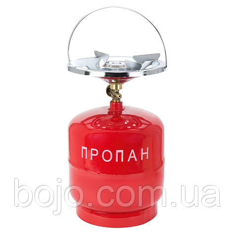 Кемпінговий газовий балон Турист на 8 л з пальником Червоний, фото 1