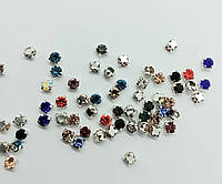 Стрази круглі 3 мм. Скло. Паковання 20 шт. Колір мікс