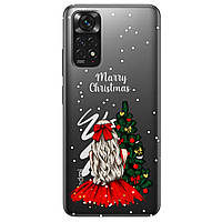 Чехол силиконовый с картинкой на смартфон Ксиоми Редми Note 11s женский "Красивое Рождество"