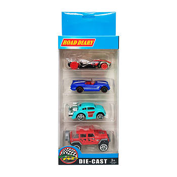 Набір машин металевих у коробці 4 шт., 698-04S-1-3 (698-04S-1)