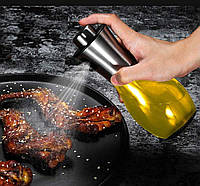 Бутылочка со спреем для пищевых жидкостей (масло, уксус) 200мл | Диспенсер с распылителем для жидкостей
