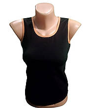 Майка VLKN для гімнастики і танців бавовна 90% лайкра 10% чорний окантовка помаранчовий