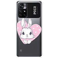 Оригинальный Чехол из силикона с рисунком для телефона Xiaomi POCO X4 Pro (5G) "Милый Кролик"