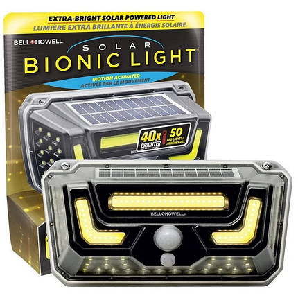 Вуличний настінний ліхтар із датчиком руху Bionic Light, Зовнішній ліхтар на сонячних батареях, фото 1