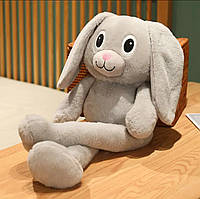 Кролик Игрушка трансформер Мягкая игрушка-подушка 94 см Большая плюшевая детская игрушка антистресс, Серый