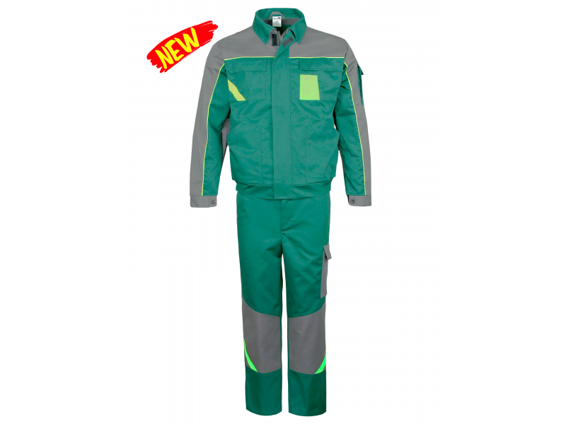 Костюм рабочий "Евро-Лайн" зеленый с серым - фото 1 - id-p1855167103