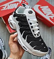 Мужские кроссовки Nike Air Max Plus TN Black White черно белые Найк Аир ТН Плюс весна лето обувь повседневная 41